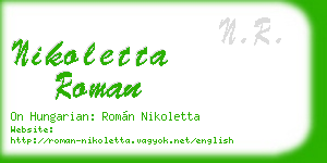 nikoletta roman business card